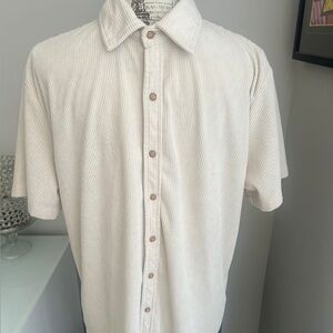 Corduroy Men’s Beige Button Down Shirt Size Médium